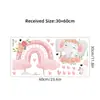 Br63832 Lindo Elefante Arcoíris Columpio Adhesivo de Pared Rosa Estilo Infantil Decoración para Habitación de Niños Pegatina