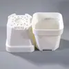 Nuevo macetero blanco octagonal grueso para suculentas, maceta cuadrada de plástico para plántulas de plantas, maceta cuadrada de resina al por mayor