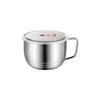 Tigela de Macarrão Instantâneo de Aço Inoxidável com Tampa e Recipiente Drenável para Água, Marmita para Estudantes, Conveniente para Dormitório e Trabalho, Tigela de Macarrão Instantâneo e Conjunto de Talheres