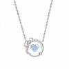 Jinhongsheng Collar de Plata de Ley S925 Corazón Piedra Colorida para Mujer Lujo Accesible Diseño de Nicho Cadena Inteligente para Clavícula para Novia