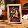 Thangka Deus Amarelo da Riqueza Mahakala Estátua de Buda Pintura Pendurada Display de Mesa Guanyin Bodhisattva Atração de Fortuna Pintura de Decoração de Entrada