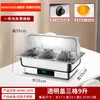 Estufa de Buffet de Autoservicio de Acero Inoxidable Estufa de Buffet con Calefacción Eléctrica Estufa Calentadora Visible con Tapa Abatible Estufa de Desayuno para Comedor de Hotel Olla Calentadora