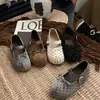 Zapatos Mary Jane de estilo francés con lazo, colección de otoño 2026 para mujer, zapatos planos de lunares, punta fina, suela blanda, punta redonda, zapatos para mujer
