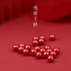 Cuentas de cinabrio de mineral bruto natural cuentas sueltas arena roja arena púrpura cuentas redondas semiacabadas arena imperial con cuentas piedra bruta de cinabrio natural