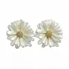 Brincos de Flor de Esmalte Frescos e Coloridos com Agulha de Prata, Tarraxas Versáteis de Alto Padrão de Nicho, Acessórios de Orelha Únicos Doces e Fofos