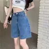 Shorts Jeans de Cintura Alta para Mulheres, Novo Estilo Verão 2026, Caimento Solto para Corpo em Formato de Pera, Emagrecimento e Cobertura, Hot Pants de Perna Larga em Linha A