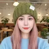 Sombreros de Mujer para Otoño e Invierno Moda Tendencia Cálidos de Punto Circunferencia de Cabeza Grande Versión Coreana Hilo que Adelgaza la Cara Sombreros de Trenza