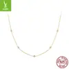 Yinziyun Nueva Cadena Sencilla para Clavícula de Moissanita Cadena Clásica Sencilla de Alta Gama Cadena para Clavícula de Plata de Ley S925