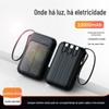 Kit de Power Bank Móvel de 10000mAh, Power Bank Alimentado por Energia Solar com Cabo Embutido, PCBA e Carcaça que Pode Ser Impressa com Logo