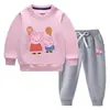 Conjunto de suéter infantil outono e inverno 2023 estilo ocidental novo para crianças médias e grandes forrado com lã grosso quente roupas de inverno conjunto de manga comprida