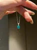 Novo Modelo do Xiaohongshu: Brincos, Colar e Anel de Joias Planeta Gota de Água Cor Azul Paraíba com Diamantes de Gota de Água Incrustados com Diamantes Brancos