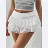 Falda corta sexy de encaje de cintura alta plisada tipo pastel con volantes multicapa, falda corta sexy para mujer de comercio exterior transfronterizo