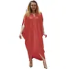 Vestido de cetim brilhante sedoso, solto, decote V, manga morcego, meia manga, gola alta independente, vestido de desejo, suprimento transfronteiriço