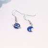 Pendientes Pequeños Asimétricos Creativos de Fantasía Mini Planeta Azul Estrella Luna Pendientes Coreanos Minimalistas