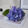 Hortênsia Artificial Impressa em 3D Simulada para Decoração de Casa, Hortênsia com Filme Hidratante Cor de Pintura a Óleo, Hortênsia Azul-Roxa