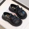 Zapatos de Princesa con Lazo para Niñas 2026 Primavera/Verano Nueva Moda Versátiles Zapatos Pequeños de Cuero para Niñas Negro Suela Suave Mary Jane