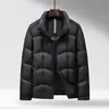 Chaqueta de plumón para hombre 2026 Otoño/Invierno Cuello alto Versión con cremallera Estándar Nacional 90% plumón de pato Juvenil Moderna Casual Cálida Chaqueta acolchada