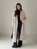 [Backtracking Minimalista] Geming Ropa Exterior de Lana con Cuello de Traje de Gama Alta para Mujer Abrigo Largo de Lana de Invierno W908C