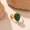 Europa y Estados Unidos transfronterizo exquisito anillo de flor con incrustaciones de circón verde para mujer 2025 nuevo anillo retro de alta calidad al por mayor