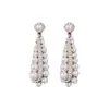 Brincos Vintage de Prata com Pérola em Gota Redonda Estilo Francês, Brincos de Luxo Leve High-End com Design Mid-Century, Acessórios de Orelha Versáteis