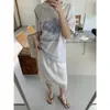 Agora Nova Coleção Primavera/Verão 2026 Estilo Coreano Dongdaemun Elegante Francês Patchwork Renda Saia Midi