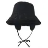 Chapéu de Pescador Quente com Proteção para as Orelhas para Mulheres, Novo Estilo Outono e Inverno, Forrado com Lã e Espesso, Faz o Rosto Parecer Menor, Chapéu Pulôver Versátil à Prova de Frio para Homens