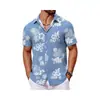 Camisa de manga corta para hombre de nueva temporada, transfronteriza, con estampado 3D, cárdigan casual de playa hawaiano con cuello de solapa, personalizable con tu propio diseño
