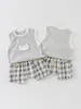 Conjunto de Verano para Bebé Súper Lindo de Dibujos Animados, Chaleco y Shorts de Dos Piezas para Salidas de Verano, Categoría a