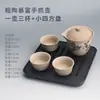 Bandeja de té de melamina imitación piedra negro oro al por mayor, Mesa de té color palo de rosa, Bandeja simple estilo chino para uso doméstico, Bandeja de té seca con almacenamiento de agua y drenaje