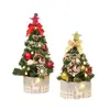 Decoración de mini árbol de Navidad con luces 60cm árbol de Navidad de escritorio traje dorado rojo Árbol de Navidad