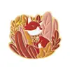Broche de Folha de Bordo em Cores Quentes, Raposa de Desenho Animado, Gato, Corvo, Insígnia com Padrão de Abóbora, Acessórios de Animais Fofos para o Halloween
