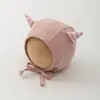 Gorro de Bebé Qiunan Primavera y Otoño Nuevo Lindo Gorro Rayado con Orejas de Tentáculo para Protección Auditiva para Recién Nacidos y Bebés