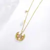 Pingente de estrela de cinco pontas personalizado colar banhado a ouro cobre retrô moda nicho design criativo senso de design corrente de clavícula item feminino