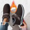 2026 Nuevos Zapatos de Algodón de Caña Baja Zapatos de Algodón Transfronterizos para Mujer con Forro de Terciopelo Espeso Cómodos de Comercio Exterior de Fondo Plano Botines Cálidos para Personas de Mediana Edad y Mayores