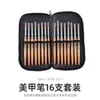 Set de Plumas para Manicura Japonesa Transfronterizo Portaplumas de Aleación 16 Plumas Pintadas Línea de Dibujo Brocha para Arte de Uñas con Flor de Fototerapia Herramienta