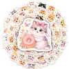 Nuevas pegatinas de acuarela de gatos lindos transfronterizas de 50 piezas, adorables calcomanías de gatitos de dibujos animados para equipaje, cuadernos y agendas