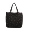 Grande Capacidade Veludo Cotelê Tecido Simples Moda Casual Morango Bolsa de Ombro 2025 Primavera e Verão Nova Moda Bolsa Feminina Portátil