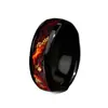 Anillo de Acero Inoxidable con Patrón de Lava Negro Dorado, Anillo Personalizado Retro de Moda para Hombre, Accesorio de Moda Estilo Arte en Laca