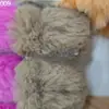 Em estoque Tecido de pelo de coelho listrado 10mm, veludo de coelho pelo de coelho pelúcia listrada tecido para brinquedo roupa boneca