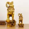 Nuevos Adornos de Oveja de Latón con los Doce Signos del Zodiaco, Adornos de Tres Ovejas Completamente de Cobre, Adornos Grandes de Cabra de Cobre