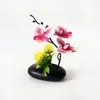 Orquídea Phalaenopsis de Simulación 3 Flores Flor Artificial Adorno de Jarrón Flor Artificial Planta Verde Realista Flor de Tacto Real