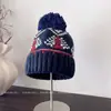 Invierno Retro Árbol de Navidad Moda Gorro de Lana para Mujer Mezcla de Lana Cálido Gorro Pulóver Casual Versátil Gorro Tejido Moderno