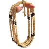 Collar Guofeng vintage estilo Maillard con cuentas de concha natural de ojo de tigre y platillo volador, cadena de clavícula con atmósfera