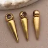 Brincos Pingente em Forma de Cone Galvanizados a Ouro Real em Aço Inoxidável Corrente de Cauda Pingente Pulseira Colar DIY Feito à Mão Acessórios de Joias