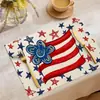 Decoración del Día de la Independencia transfronteriza de Amazon, camino de mesa de lino resistente al calor, mantel individual, decoración de mesa, tapete anti-manchas resistente al calor, mantel individual estilo occidental