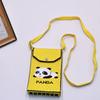 Bolso para teléfono móvil de estilo coreano con diseño de panda pequeño, bandolera de punto, bolso de mano con solapa, bolso informal para salir
