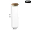 Botella de Vidrio con Tapa de Bambú de 53 mm, Botella en Forma de Tubo, Tapón de Madera, Botella para Té de Flores, Frasco para Empaque de Frutas Secas y Granos, Material de Vidrio de Alta Blancura