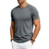 Camiseta de Verão Desan de Cânhamo e Algodão com Secagem Rápida para Homens, Tamanho Asiático Raglan Costura Malha Gola Redonda Manga Curta Roupa Fitness