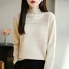 Oso Miel Terciopelo Transfronterizo Otoño/Invierno 2026 Nuevo Jersey de Punto para Mujer Holgado de Cuello Semialto Crochet Calado Adornado con Pedrería