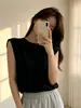 Camiseta Sem Manga para Mulheres, Novo Estilo de Verão, Caimento Solto, Casual e Fashion, Gola Redonda, Ombro Reto, Top Colete Estilo Coreano